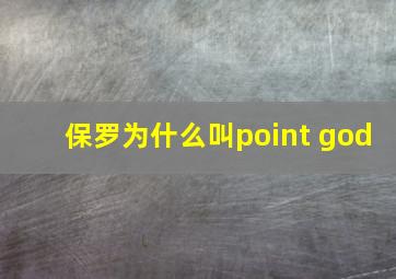 保罗为什么叫point god